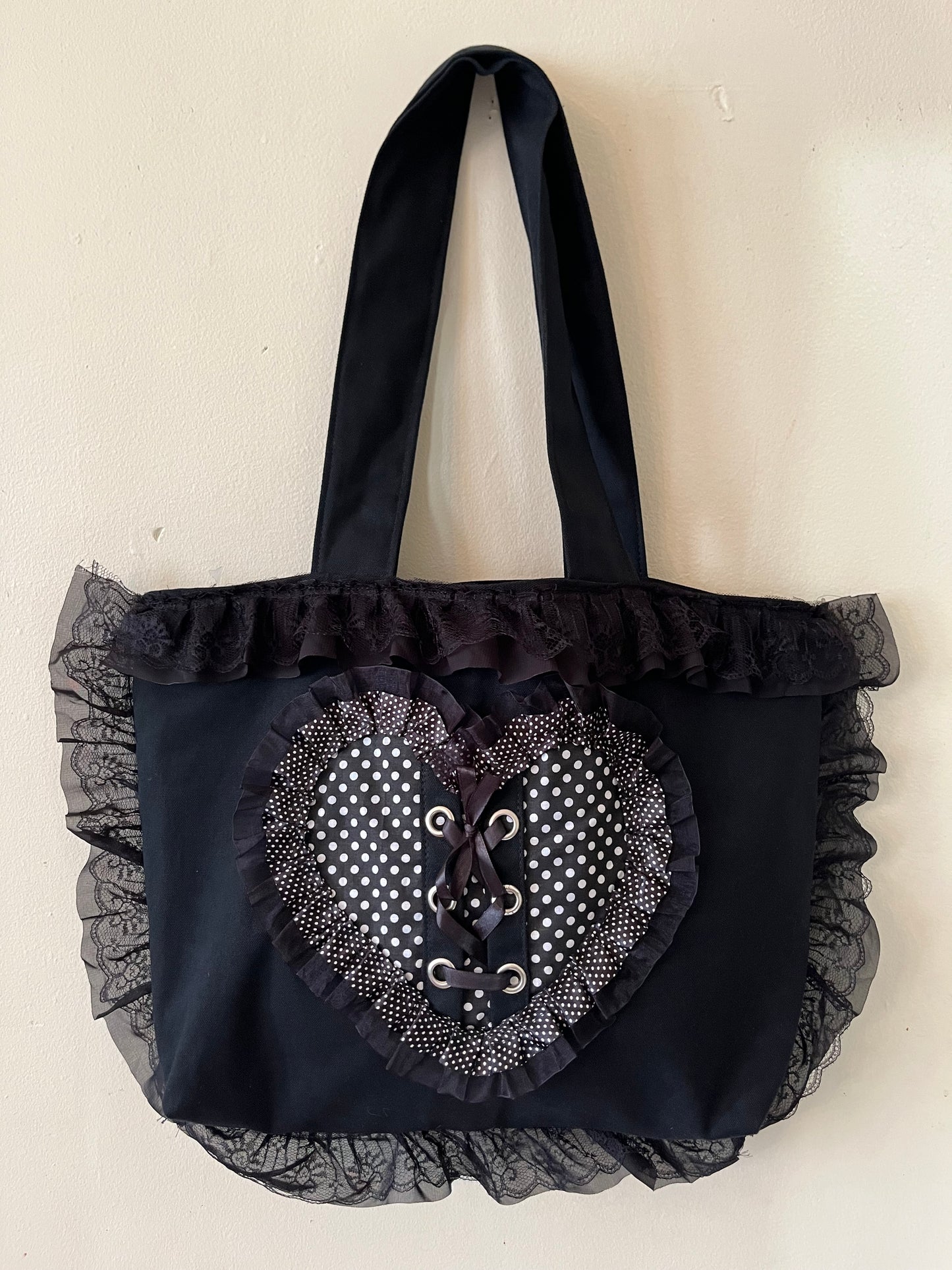 BLACK POLKA BAG