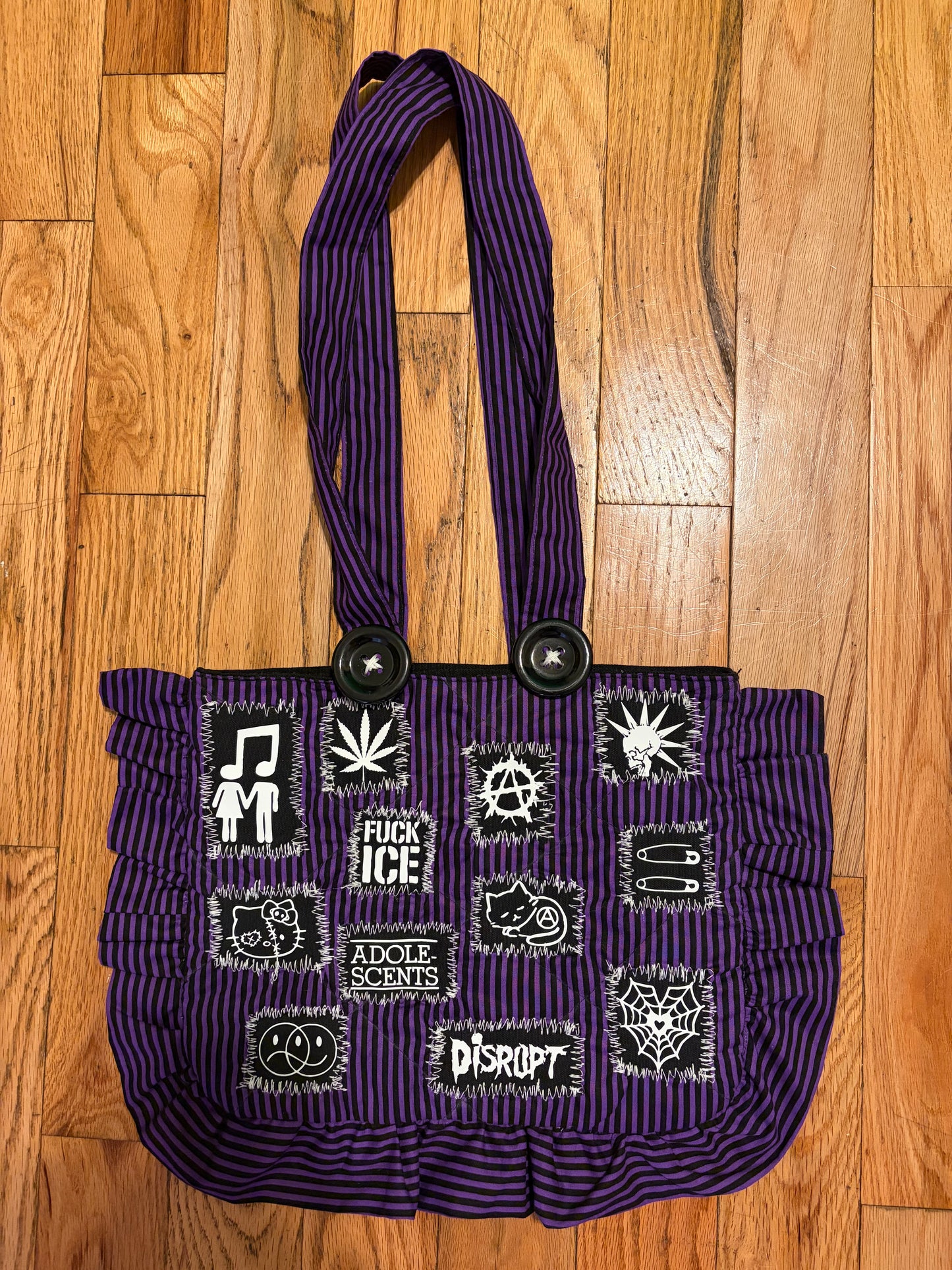 PURPLE PINSTRIPE PUNKBAG
