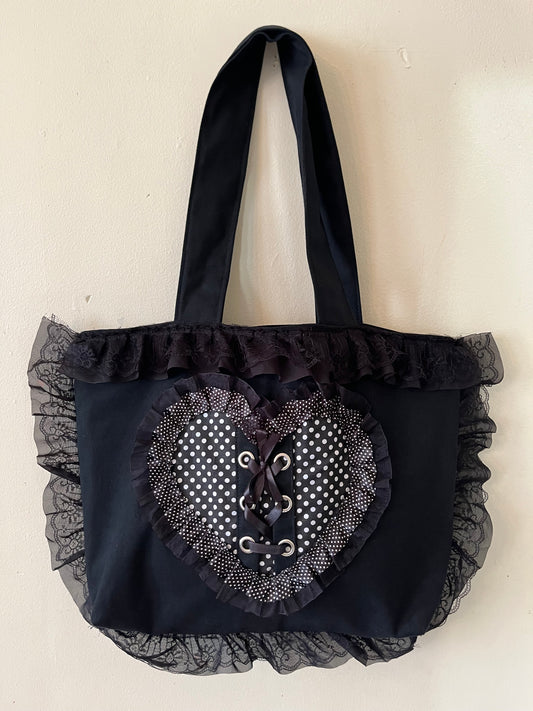 BLACK POLKA BAG